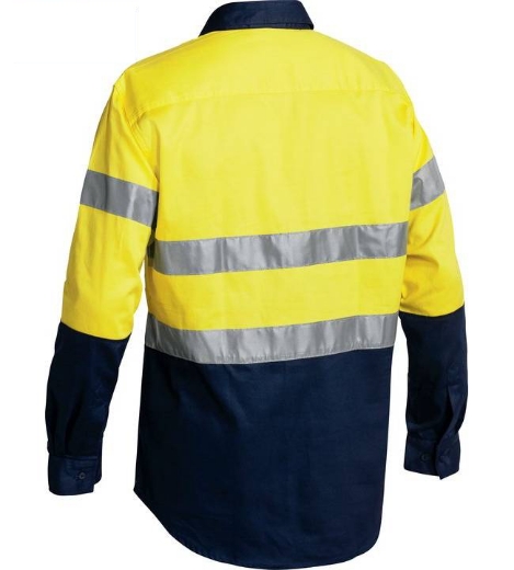 Picture of Bisley, Taped Hi Vis Closed Front Drill Shirt